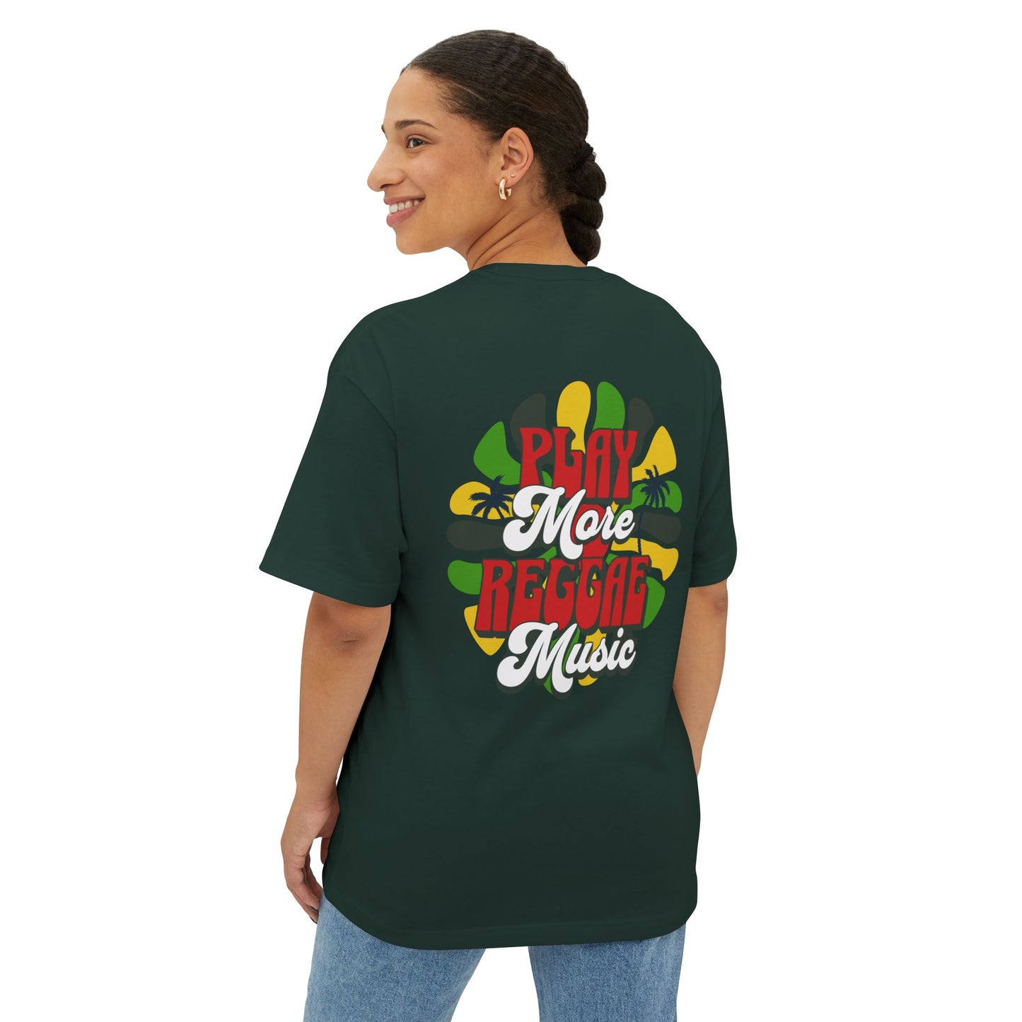 Play More Reggae Boxy Tee (back version)