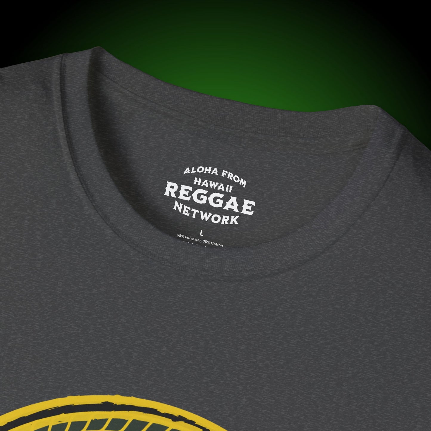 Hawaii Reggae Network Basic Logo Softstyle Tee (front version)