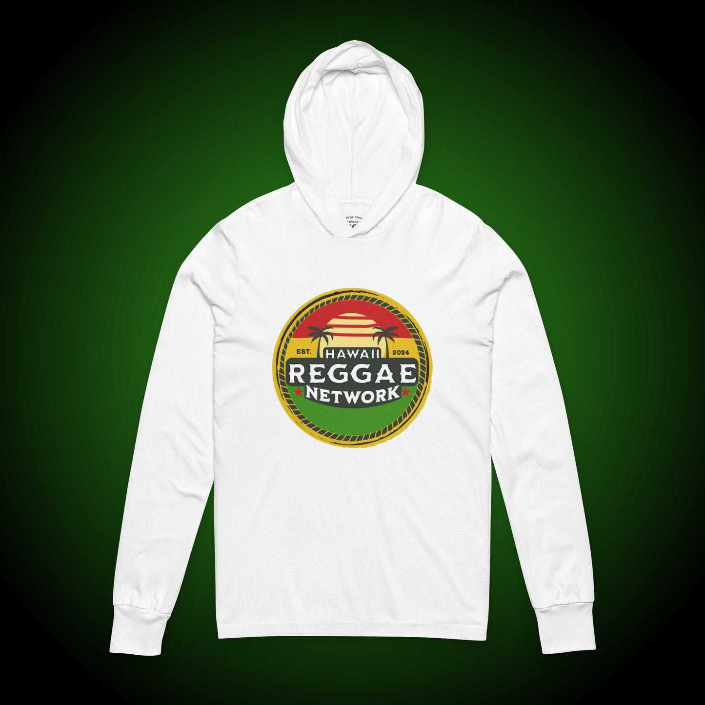 Hawaii Reggae Network Basic Logo Hooded Long Sleeve Tee