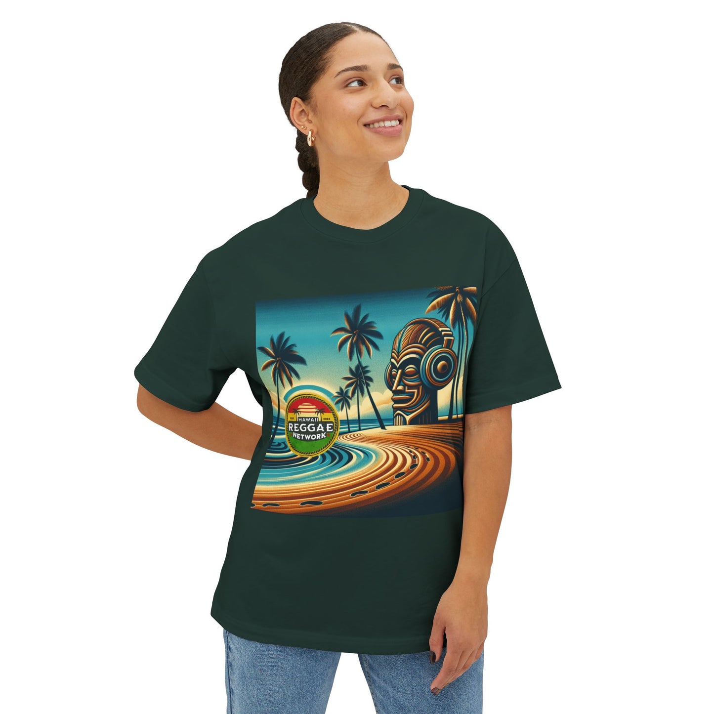 Tiki-on-the-Beach Boxy Tee (front version)