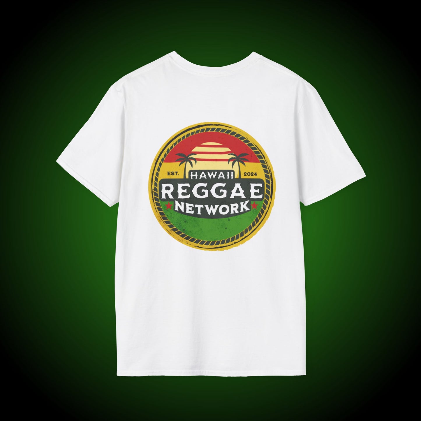 Hawaii Reggae Network Basic Logo Softstyle Tee (back version)