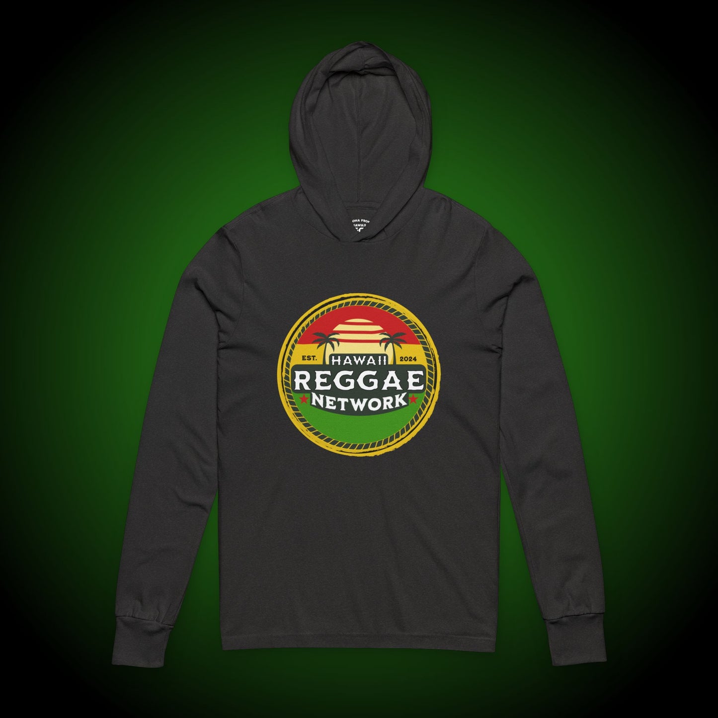 Hawaii Reggae Network Basic Logo Hooded Long Sleeve Tee