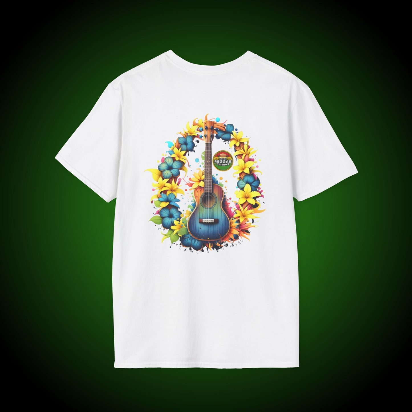 Electric Blue Uke Softstyle Tee (back version)