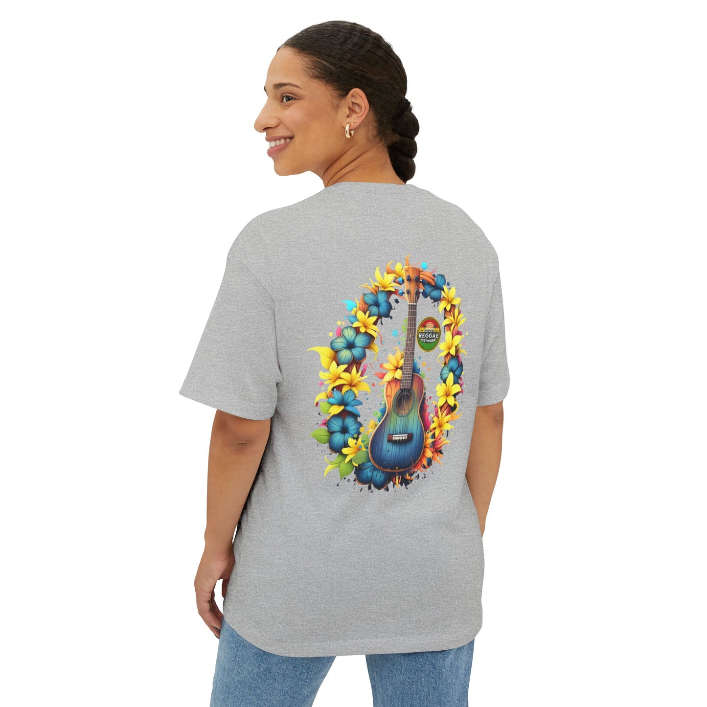 Electric Blue Uke Boxy Logo Tee (back version)