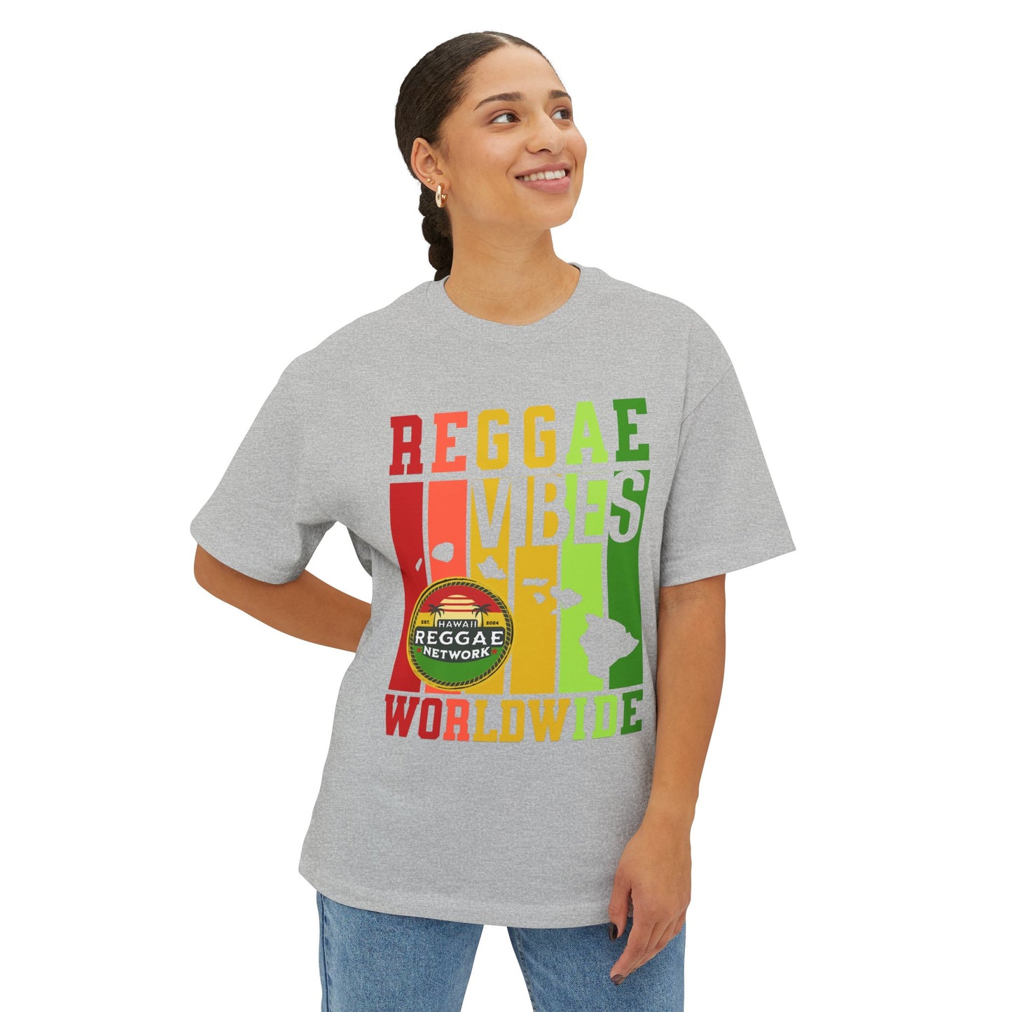 Reggae Vibes Boxy Logo Tee (front version)