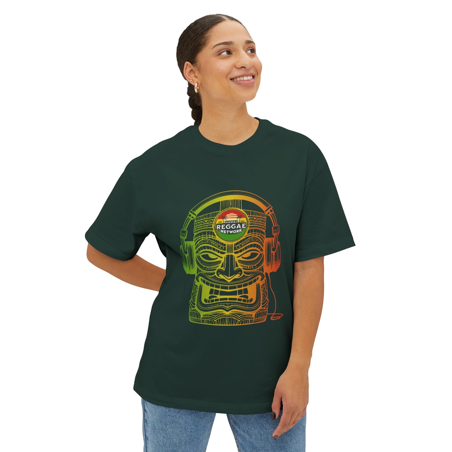 Rasta Vibin' Tiki Boxy Tee (front version)