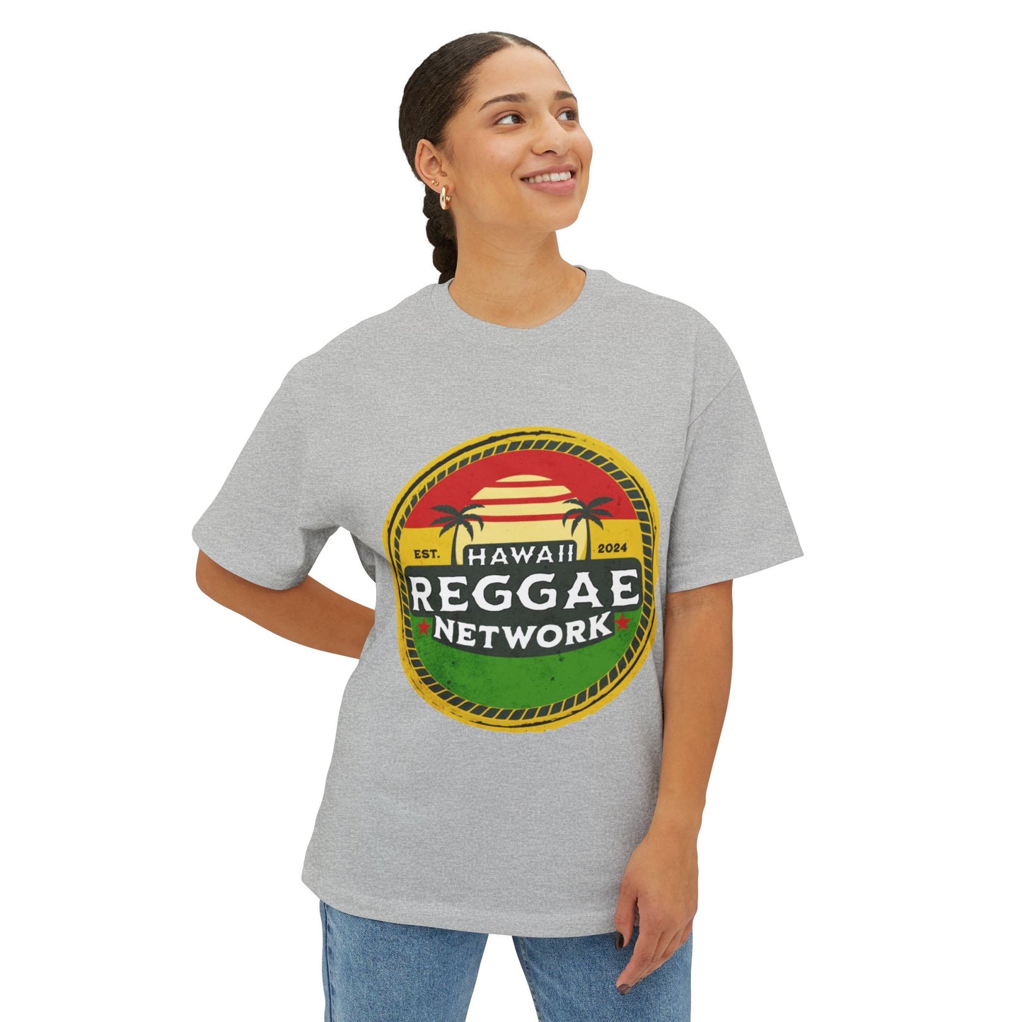 Hawaii Reggae Network Basic Boxy Logo Tee (front version)