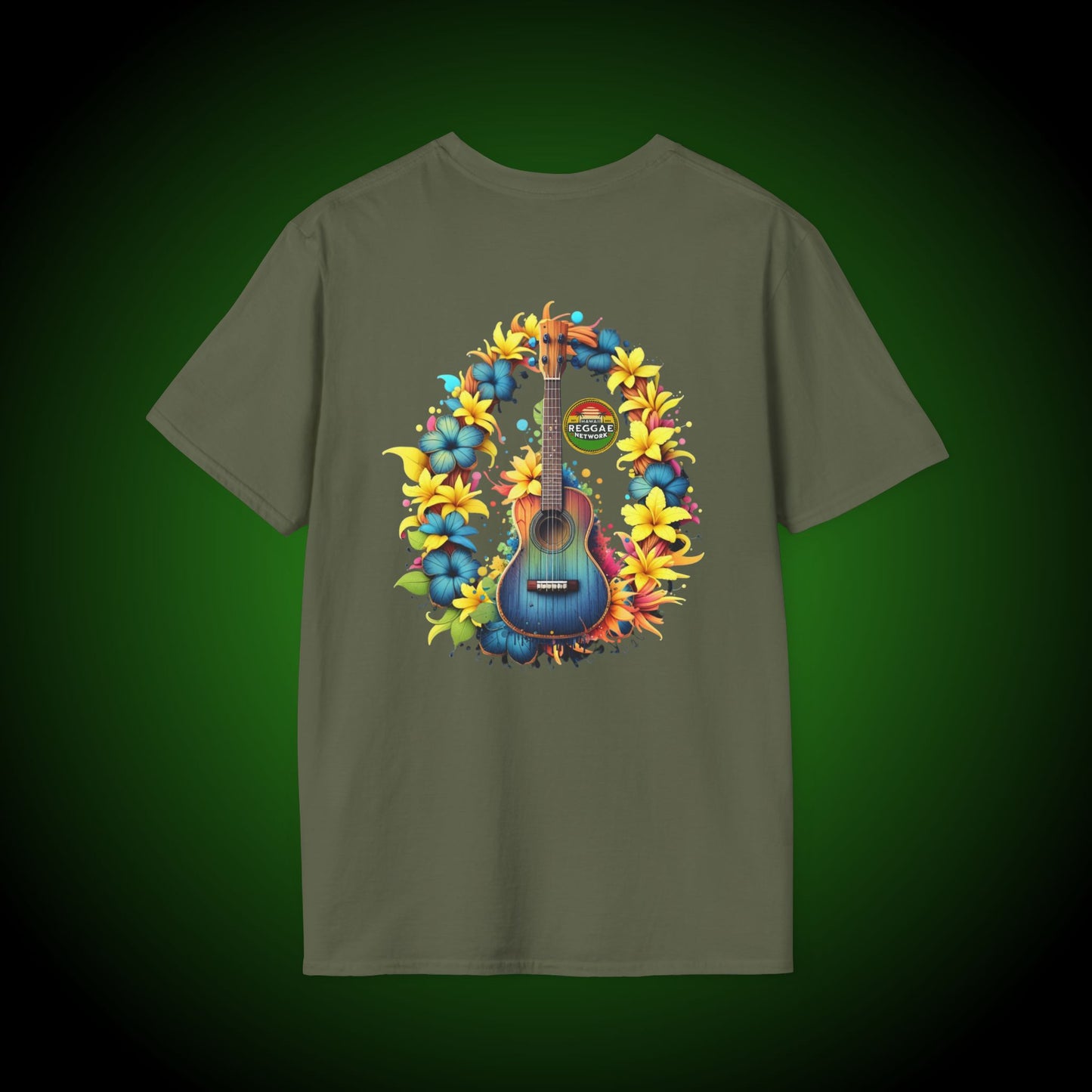 Electric Blue Uke Softstyle Tee (back version)