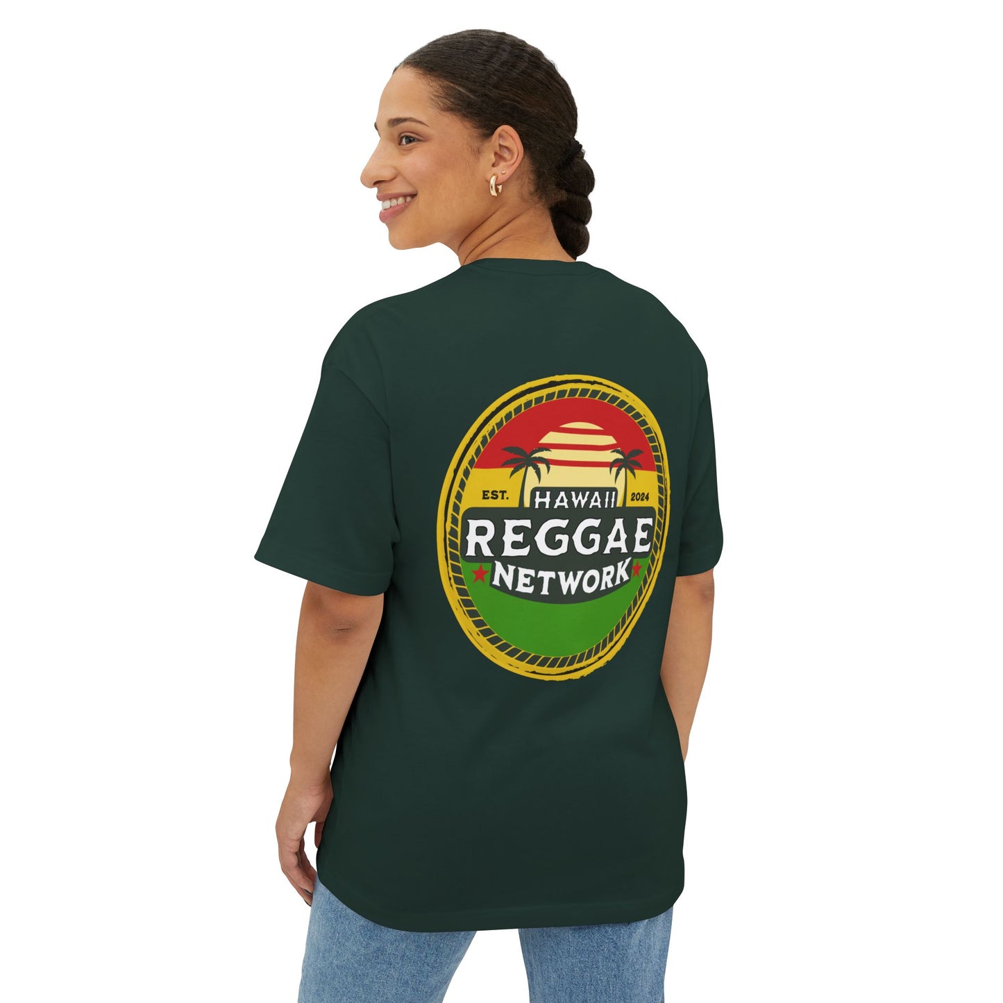 Hawaii Reggae Network Basic Boxy Logo Tee (back version)