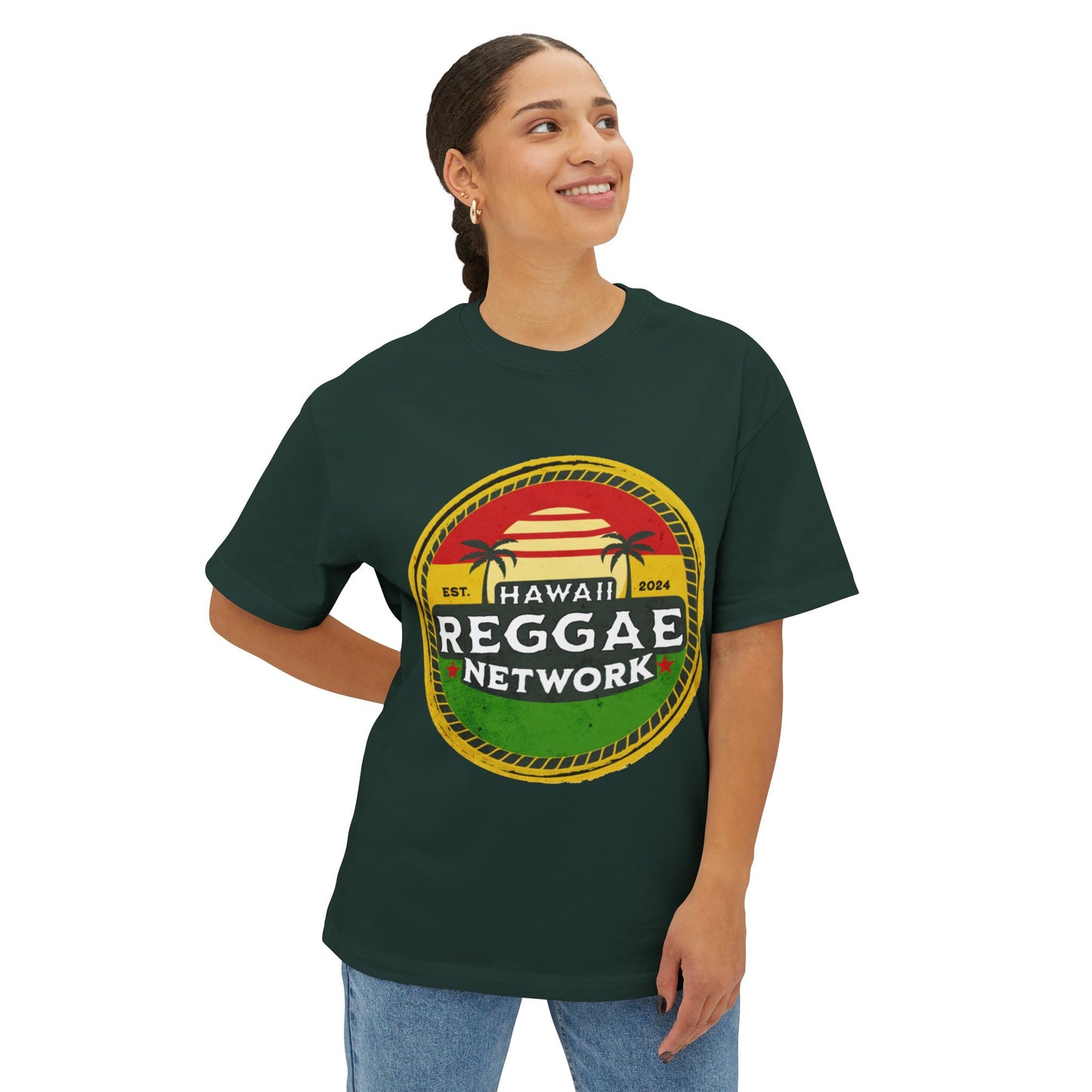Hawaii Reggae Network Basic Boxy Logo Tee (front version)