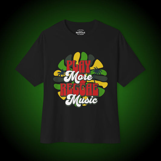 Play More Reggae Boxy Tee (front version)