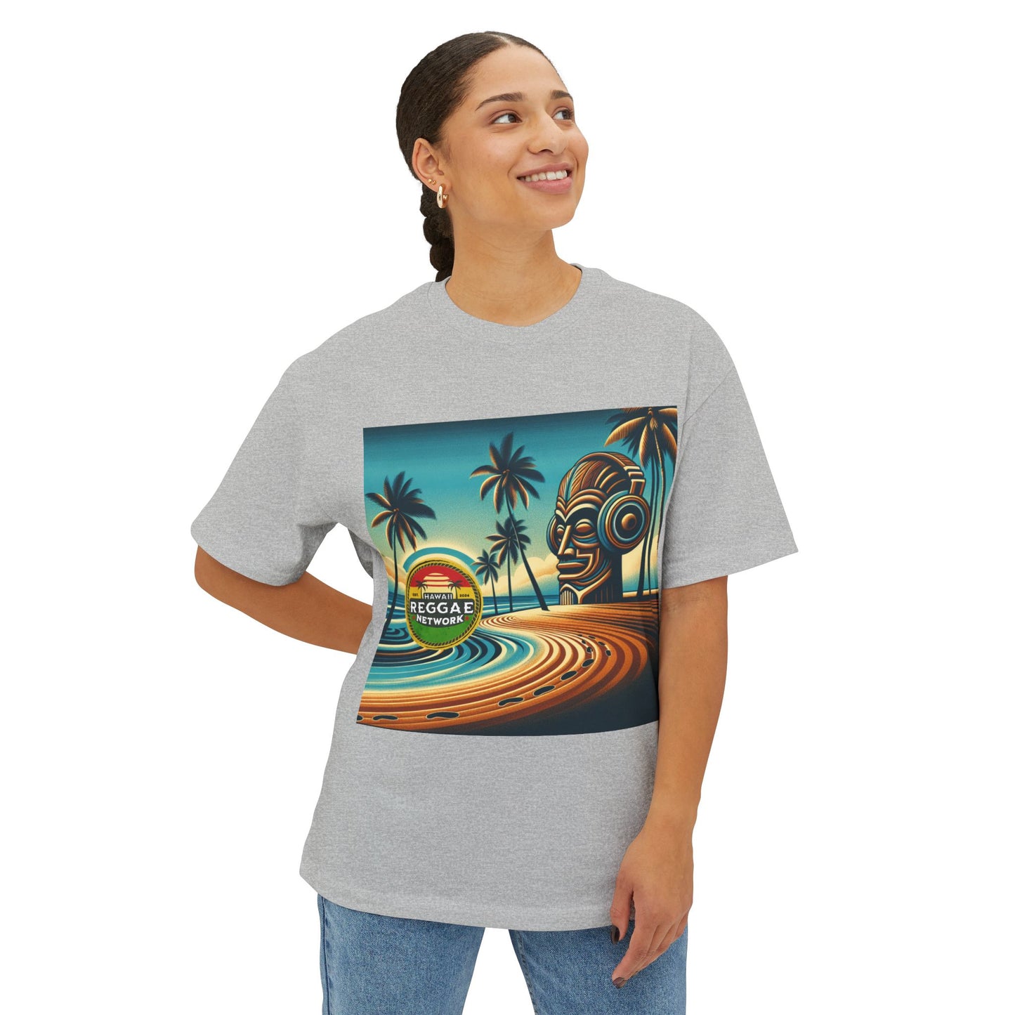Tiki-on-the-Beach Boxy Tee (front version)