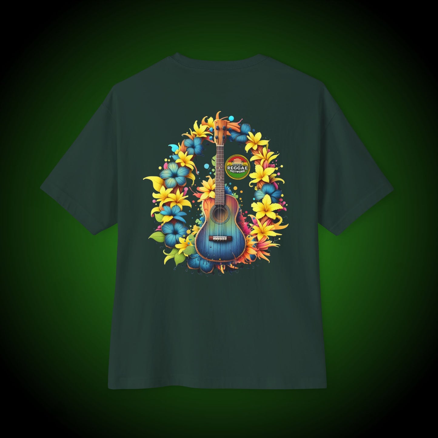 Electric Blue Uke Boxy Logo Tee (back version)