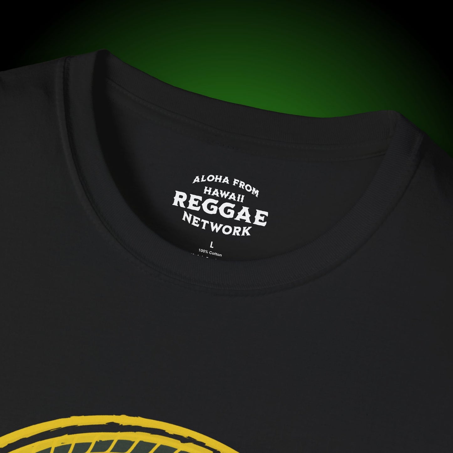 Hawaii Reggae Network Basic Logo Softstyle Tee (front version)