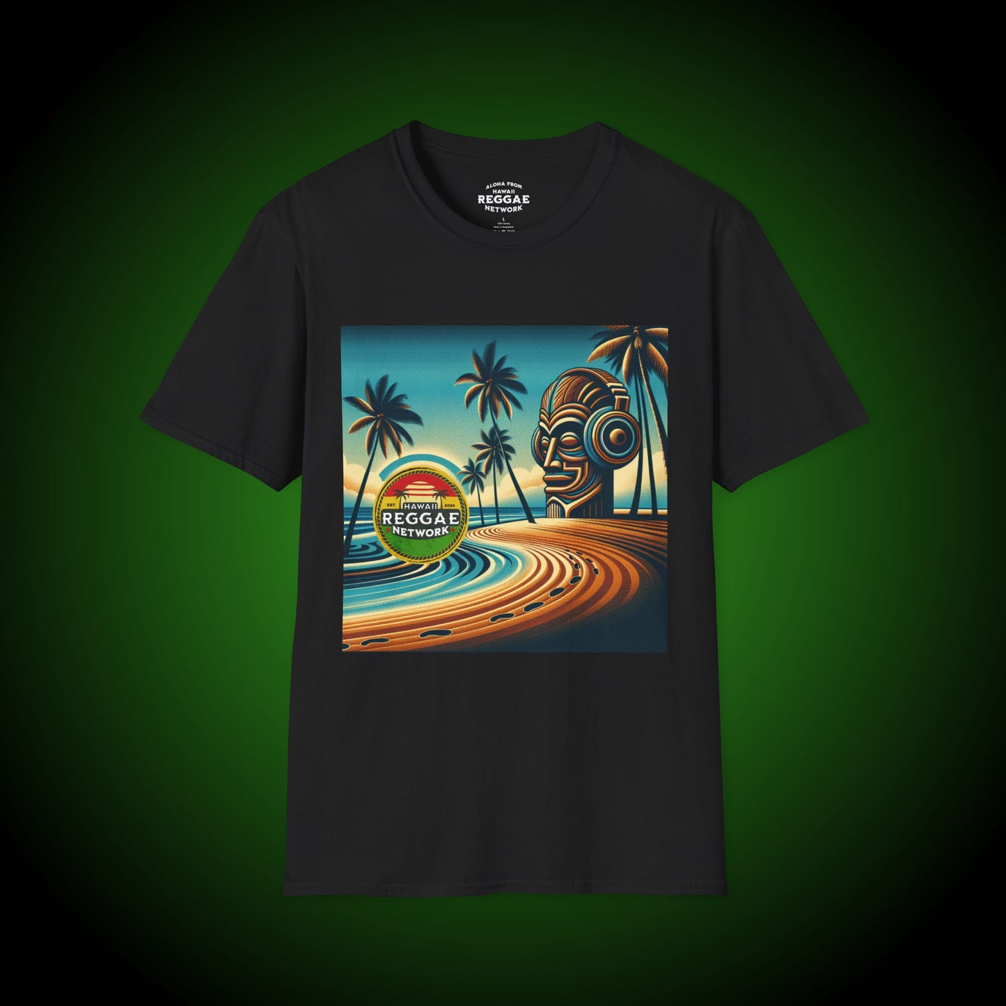 Tiki-on-the-Beach Softstyle Tee (front version)