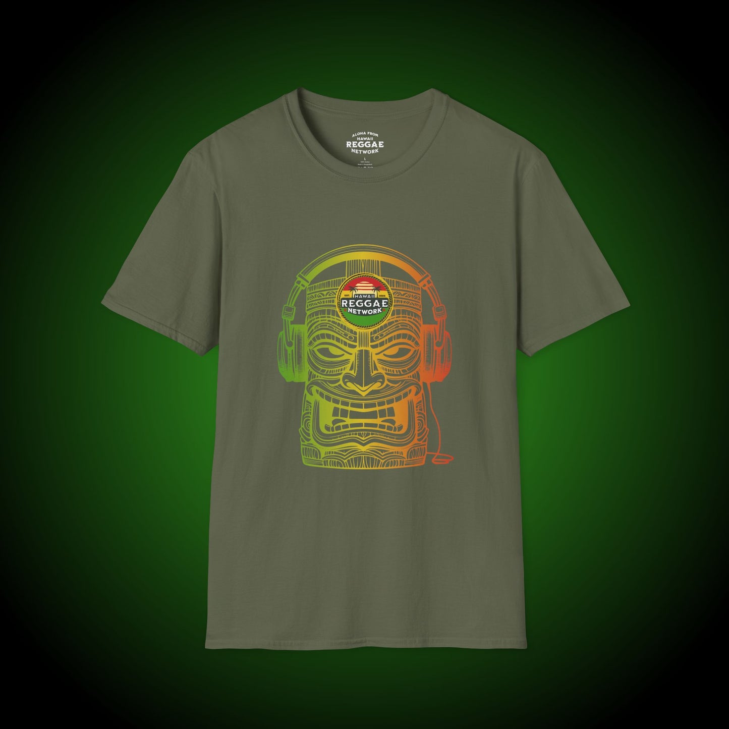 Rasta Vibin' Tiki Softstyle Tee (front version)