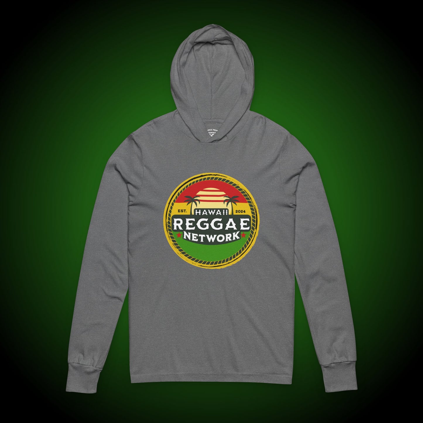 Hawaii Reggae Network Basic Logo Hooded Long Sleeve Tee