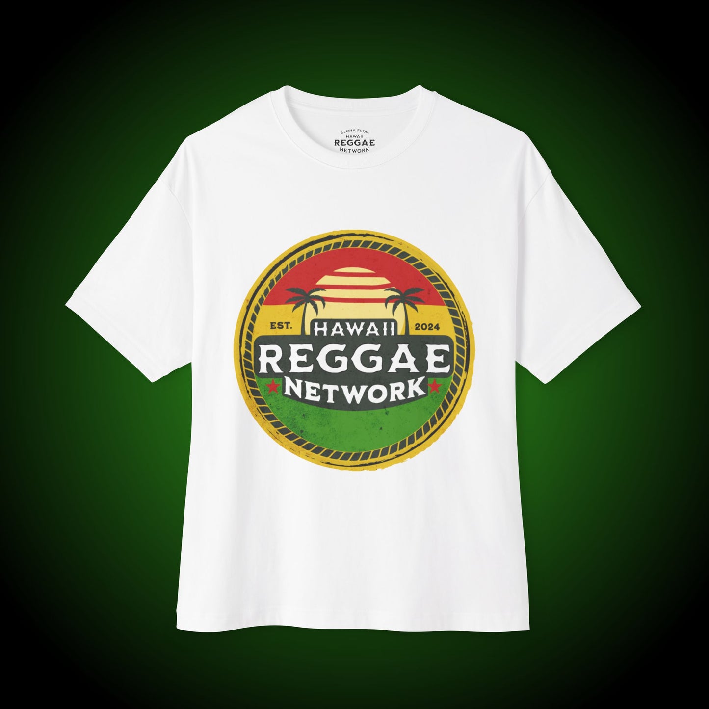 Hawaii Reggae Network Basic Boxy Logo Tee (front version)