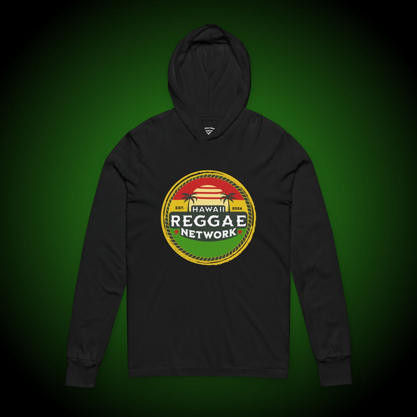 Hawaii Reggae Network Basic Logo Hooded Long Sleeve Tee