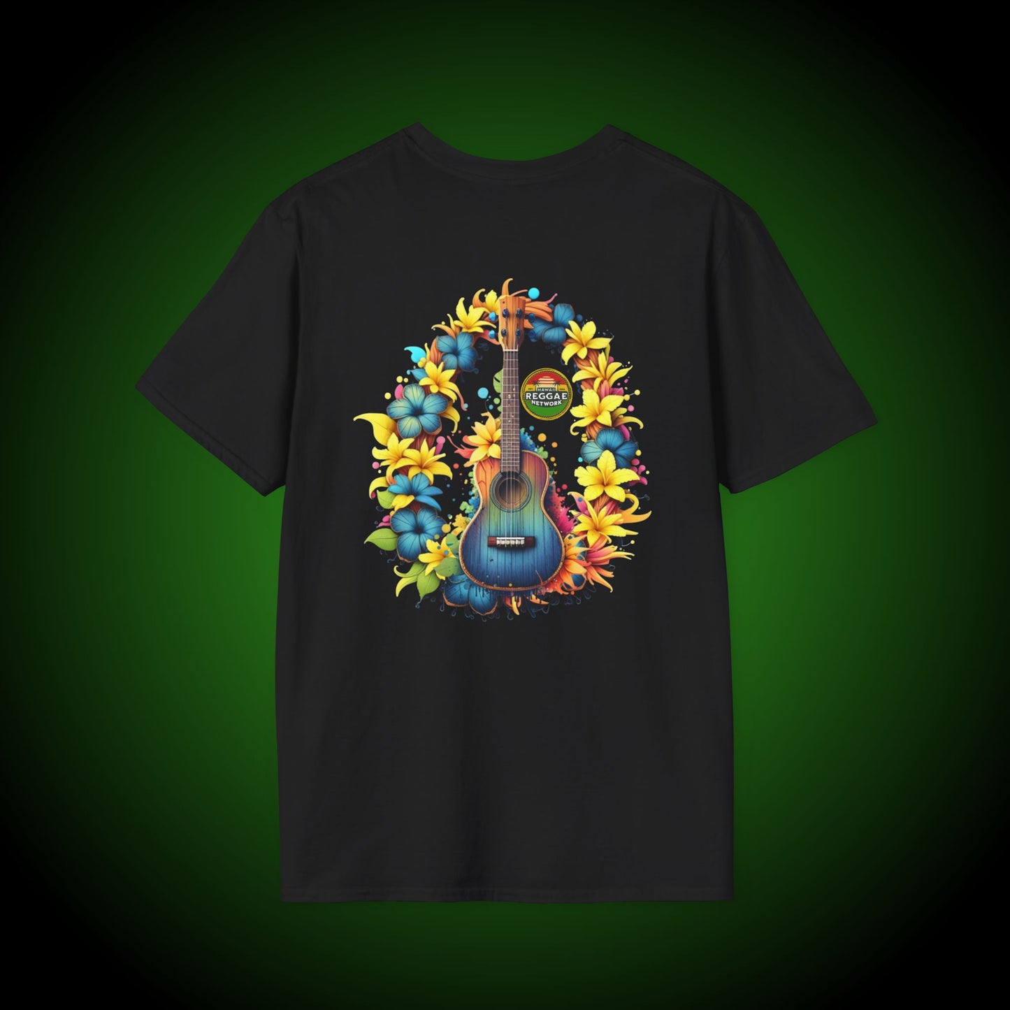 Electric Blue Uke Softstyle Tee (back version)