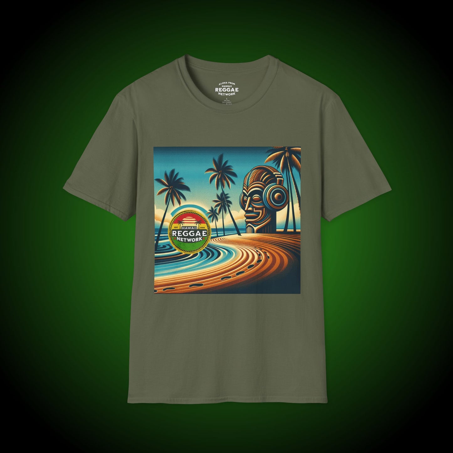 Tiki-on-the-Beach Softstyle Tee (front version)