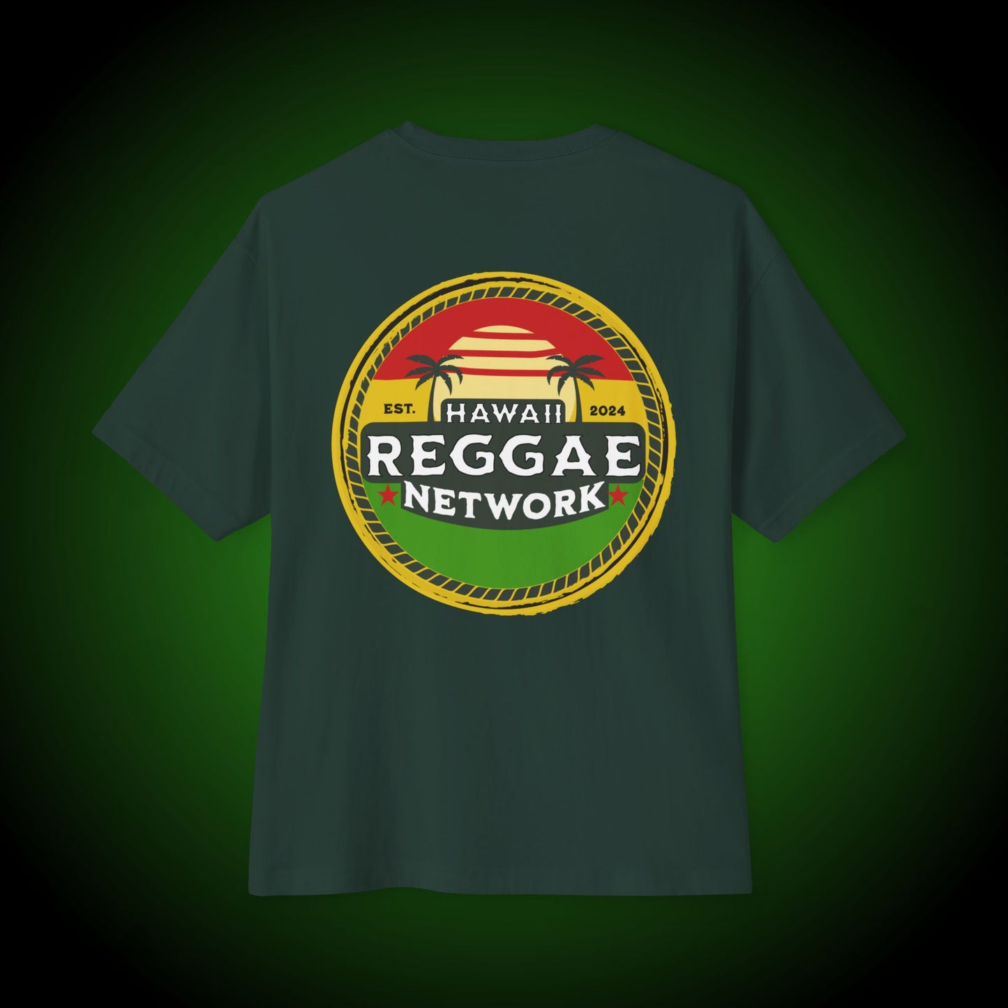 Hawaii Reggae Network Basic Boxy Logo Tee (back version)