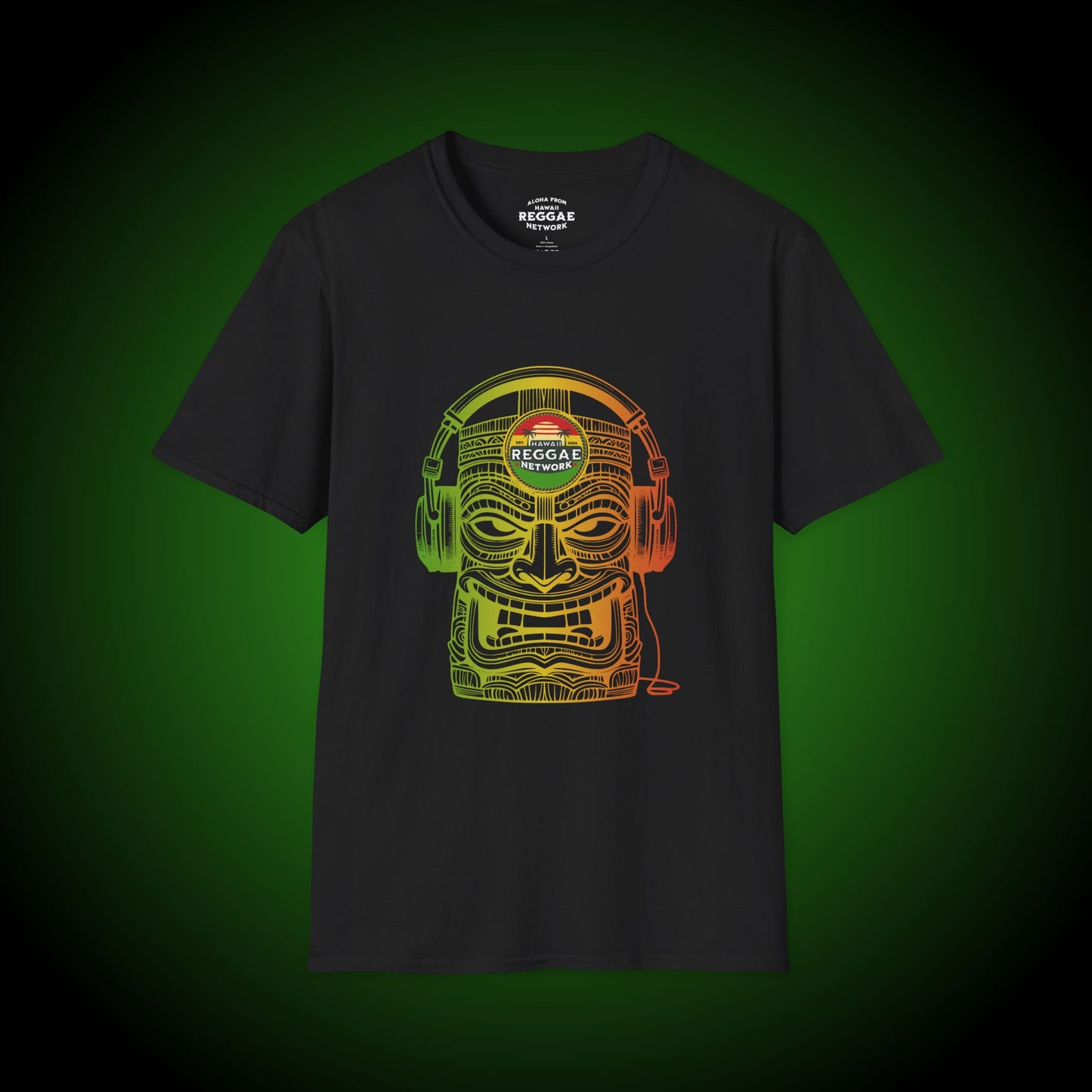 Rasta Vibin' Tiki Softstyle Tee (front version)