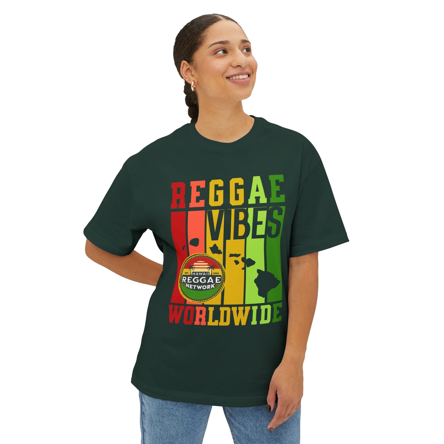 Reggae Vibes Boxy Logo Tee (front version)