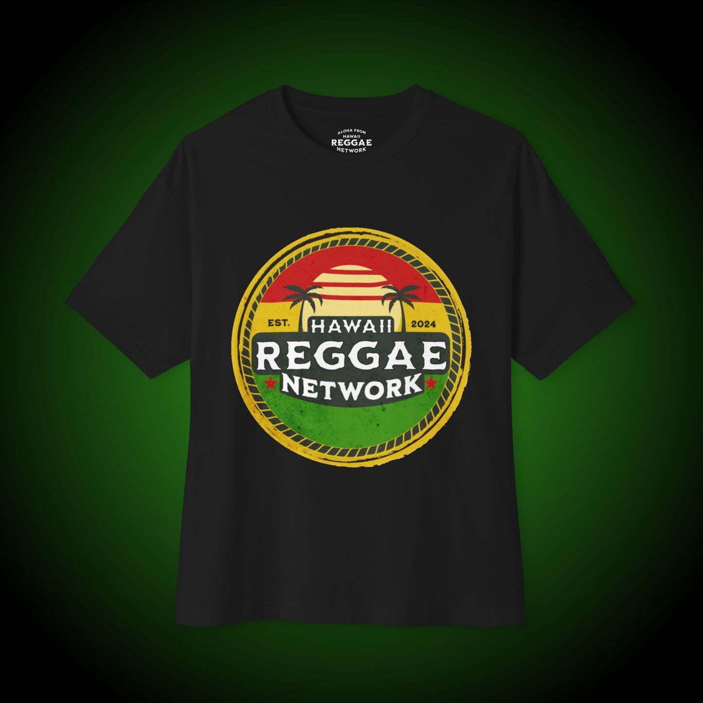 Hawaii Reggae Network Basic Boxy Logo Tee (front version)
