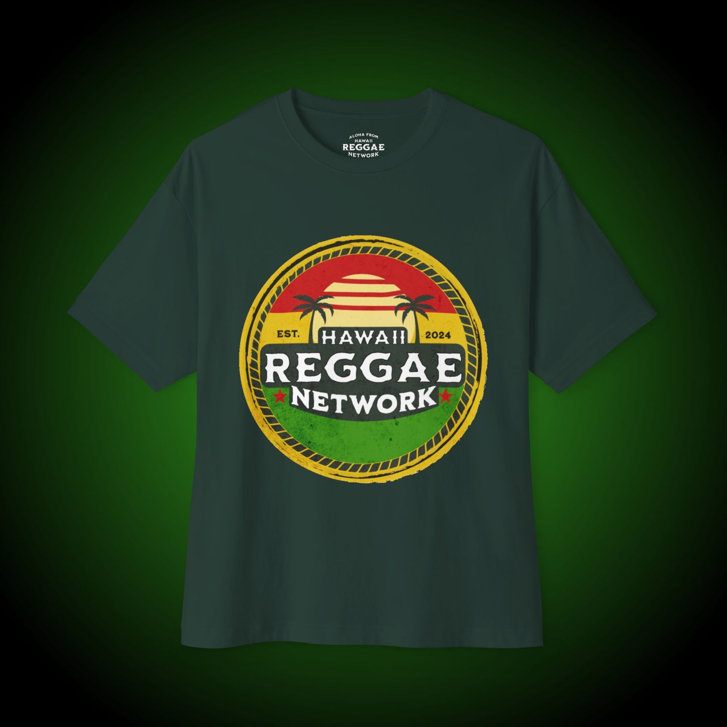 Hawaii Reggae Network Basic Boxy Logo Tee (front version)