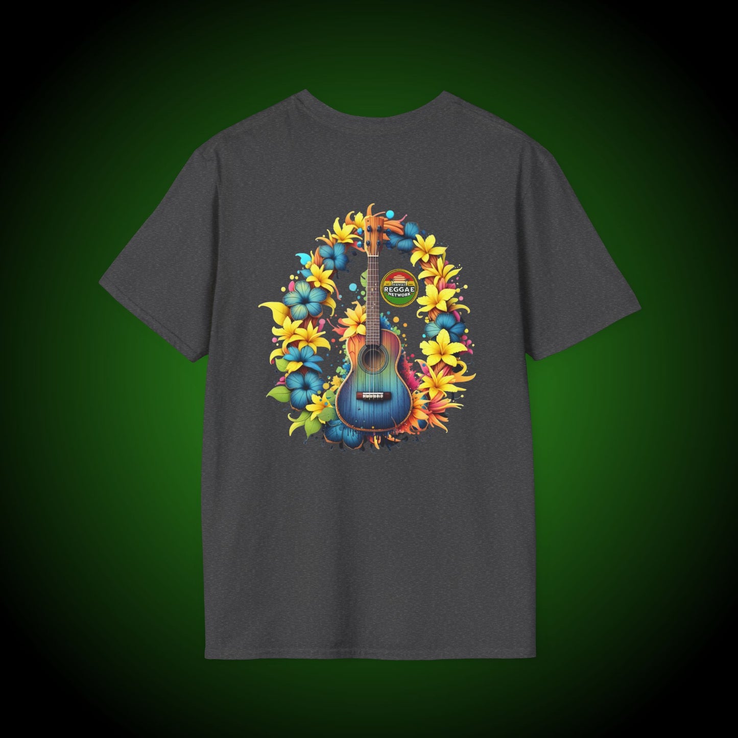 Electric Blue Uke Softstyle Tee (back version)